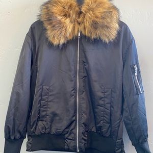 Faux Fur lined bomber jacket
